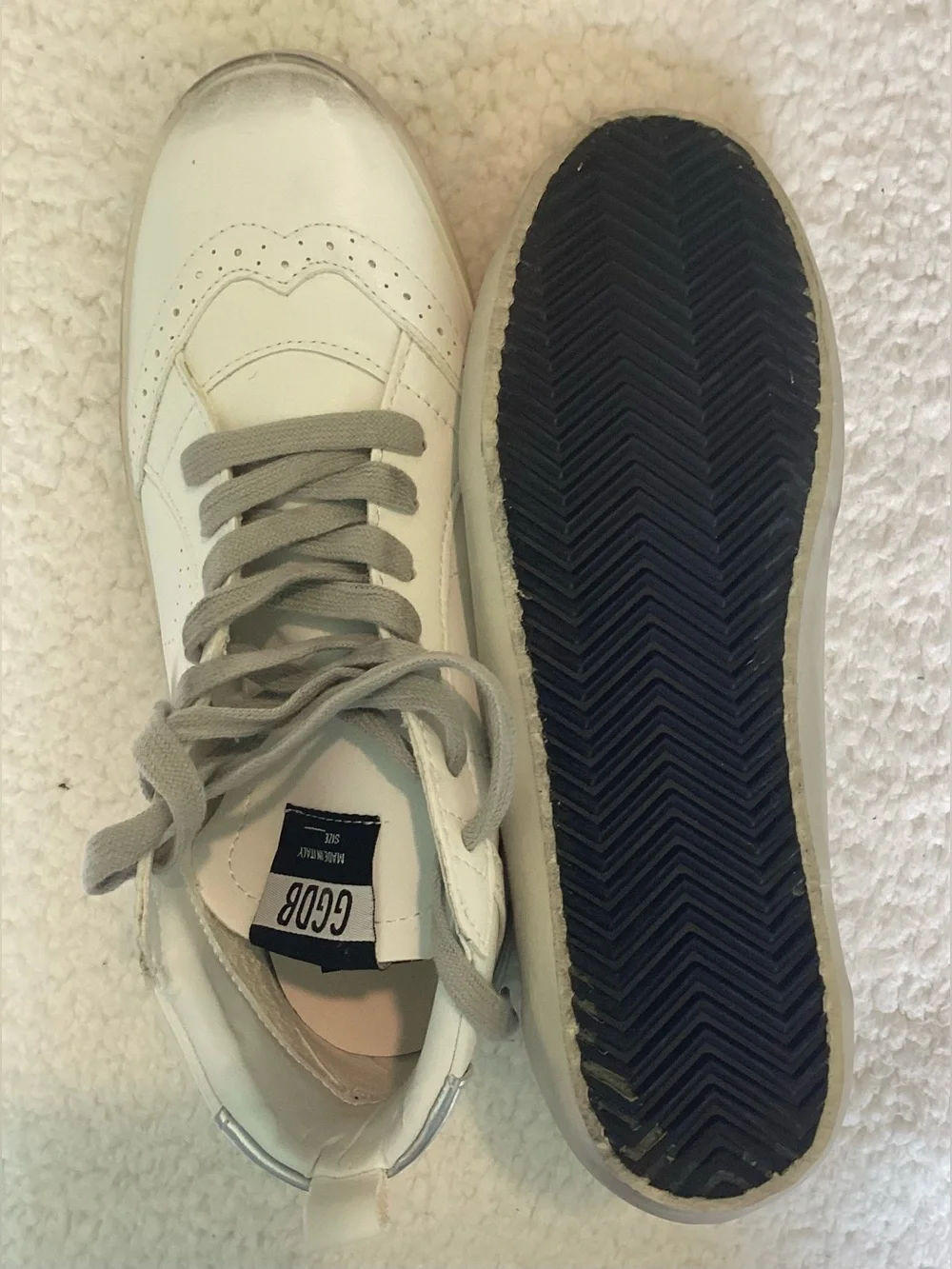 Golden Goose Mid Star Sneakers Womens  EU 39 White Silver Distressed Luxury